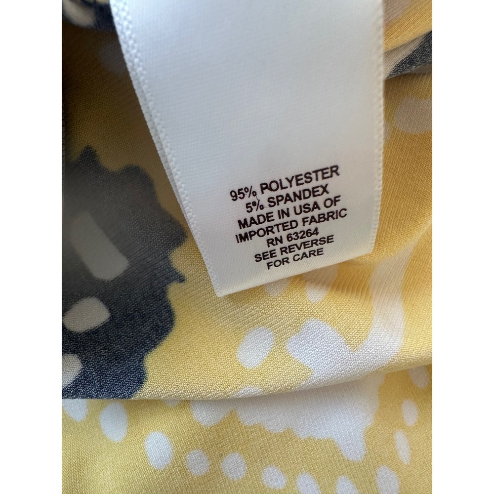 Dressbarn Halter Neck Handkerchief Hem‎ Dress Navy White Yellow Geometric L - Picture 7 of 8